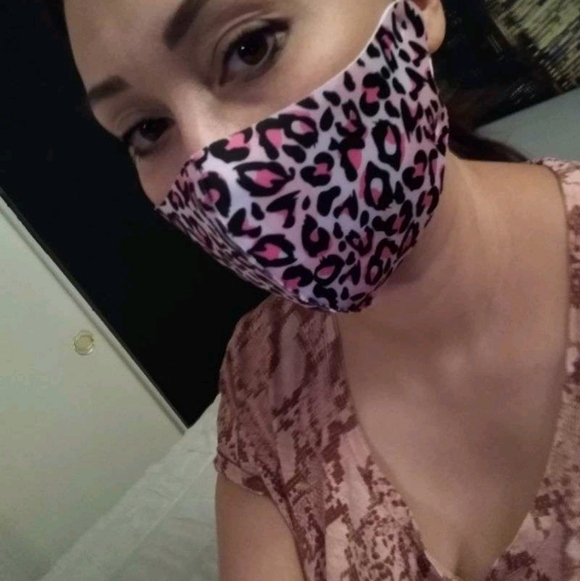 Leopaed print pink mask - Picture 5 of 6